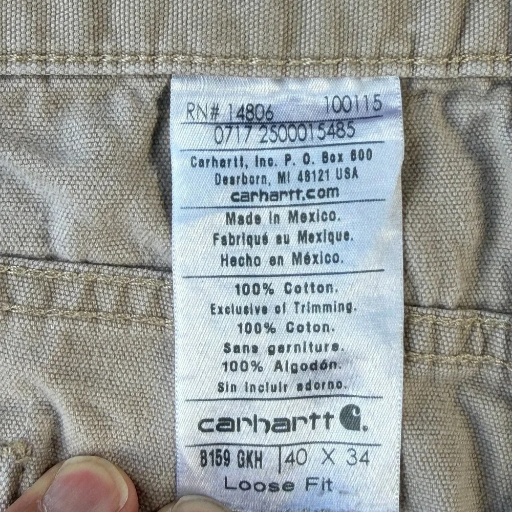 Carhartt Carpenter Pants Men 40x34 Loose Fit Canvas Workwear Utility Hammer Loop